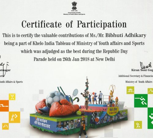 Bibhuti certificate for sports