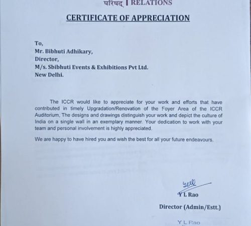 letter of appreciation iccr